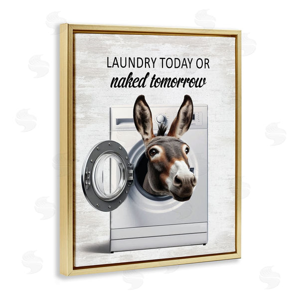 Stupell Industries Lettered And Lined | Funny Donkey Washing Machine