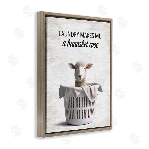 Stupell Industries Lettered And Lined | Funny Lamb Laundry Basket