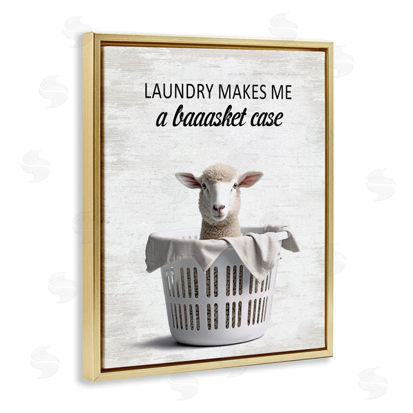 Stupell Industries Lettered And Lined | Funny Lamb Laundry Basket