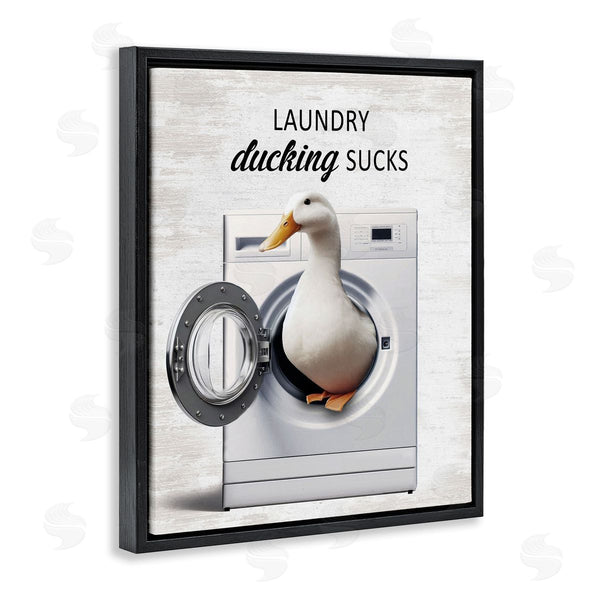 Stupell Industries Lettered And Lined | Funny Laundry & Duck