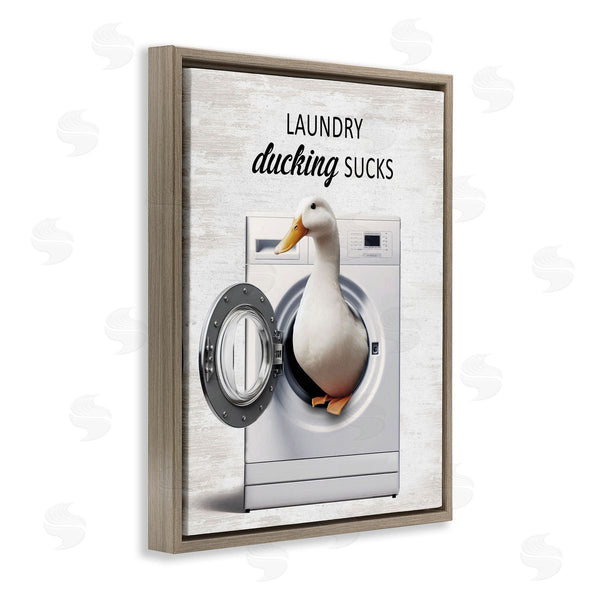 Stupell Industries Lettered And Lined | Funny Laundry & Duck