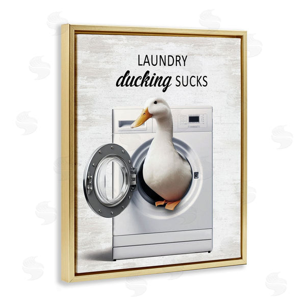 Stupell Industries Lettered And Lined | Funny Laundry & Duck
