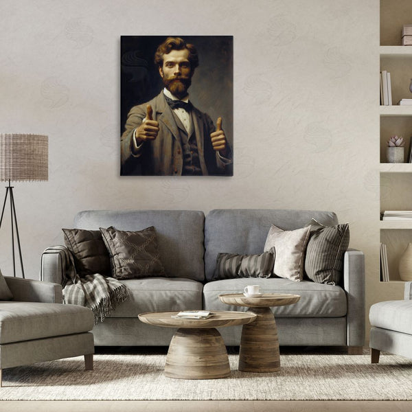 Stupell Industries Lettered And Lined | Funny Thumbs Up Gentleman Wall Art