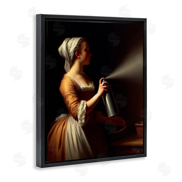Stupell Industries Lettered And Lined | Funny Vintage Lady & Spray Paint Wall Art