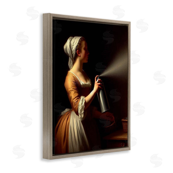 Stupell Industries Lettered And Lined | Funny Vintage Lady & Spray Paint Wall Art