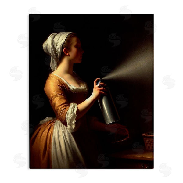 stupell industries Lettered and Lined | Funny Vintage Lady & Spray Paint Wall Art