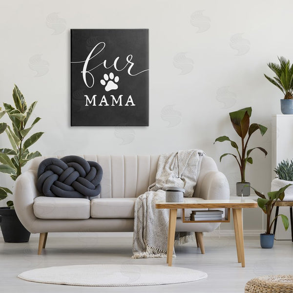 Stupell Industries Lettered And Lined | Fur Mama Animal Mom Paw Print Symbol Wall Art