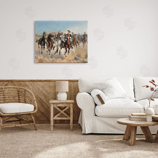 Stupell Industries Lettered And Lined | Galloping Horses Herd Cowboys Trotting Desert Sand Wall Art