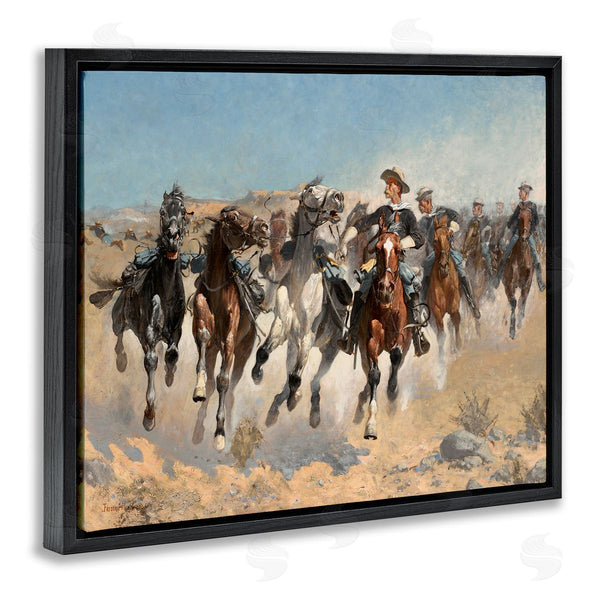 Stupell Industries Lettered And Lined | Galloping Horses Herd Cowboys Trotting Desert Sand Wall Art