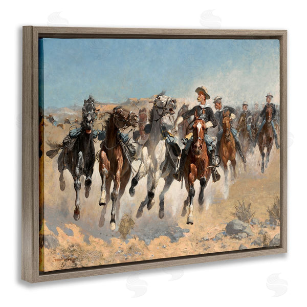 Stupell Industries Lettered And Lined | Galloping Horses Herd Cowboys Trotting Desert Sand Wall Art