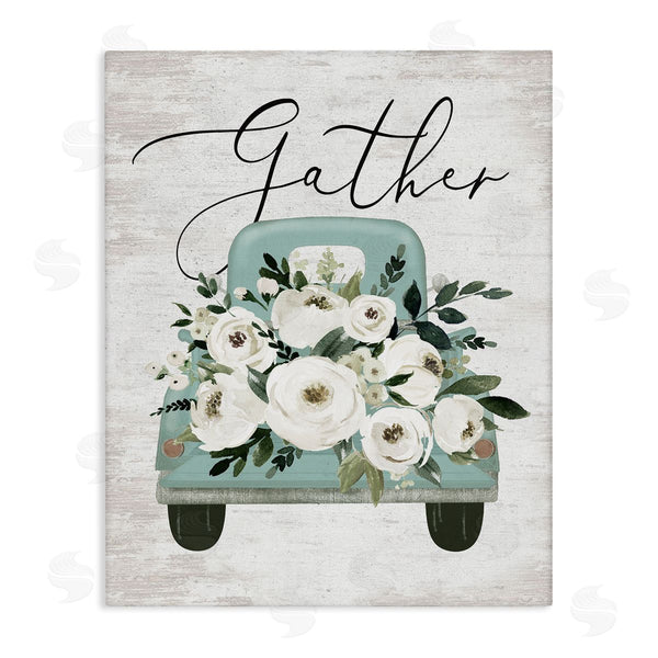 stupell industries Lettered and Lined | Gather Floral Rose Truck Wall Art