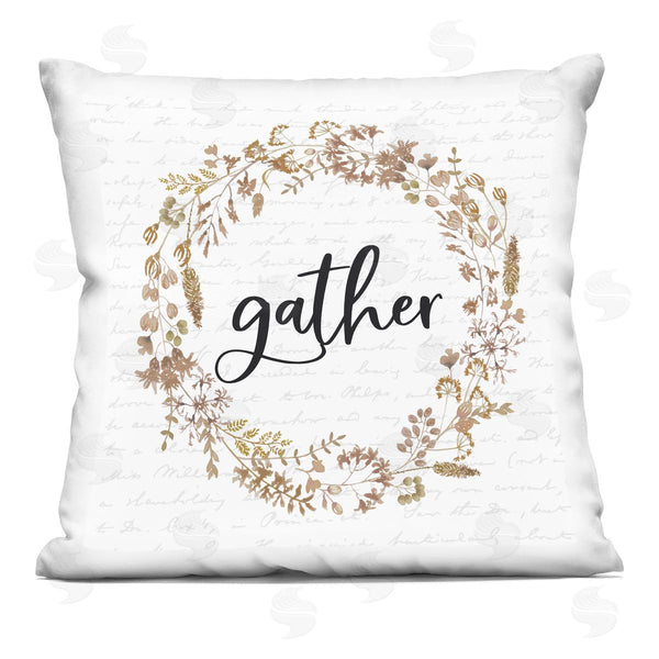 stupell industries Lettered and Lined | Gather Leaf Wreath Printed Throw Pillow