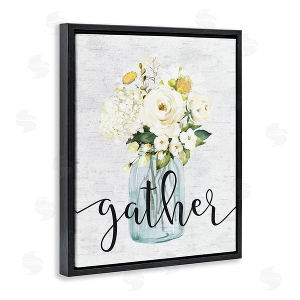 Stupell Industries Lettered And Lined | Gather Text White Spring Bouquet