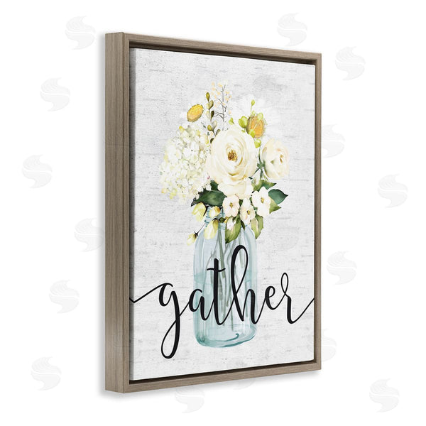 Stupell Industries Lettered And Lined | Gather Text White Spring Bouquet