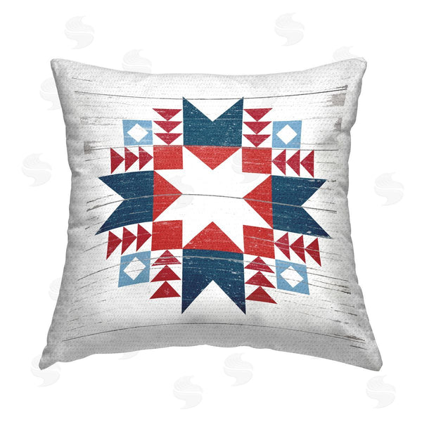 Stupell Industries Lettered And Lined | Geometric Quilt Block Pattern Printed Throw Pillow