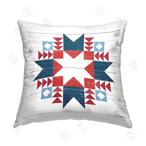 stupell industries Lettered and Lined | Geometric Quilt Block Pattern Printed Throw Pillow