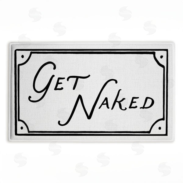 stupell industries Lettered and Lined | Get Naked Funny Phrase Plush Bath Mat