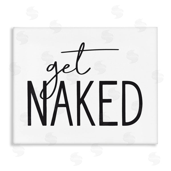 stupell industries Lettered and Lined | Get Naked Humorous Casual Bathroom Typography Sign Wall Art