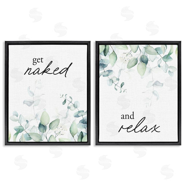 Stupell Industries Lettered And Lined | Get Naked & Relax Herbs Wall Art