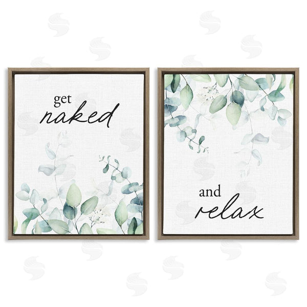 Stupell Industries Lettered And Lined | Get Naked & Relax Herbs Wall Art