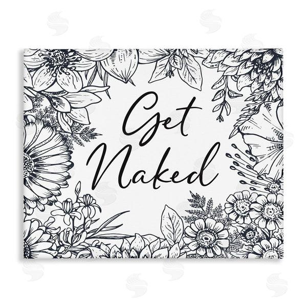 stupell industries Lettered and Lined | Get Naked Typography Wild Floral Linework Garden Wall Art