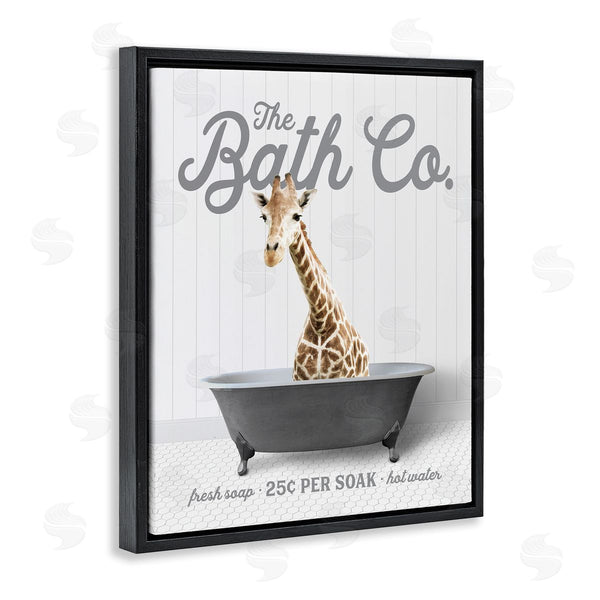 Stupell Industries Lettered And Lined | Giraffe Bathroom Tub Wall Art