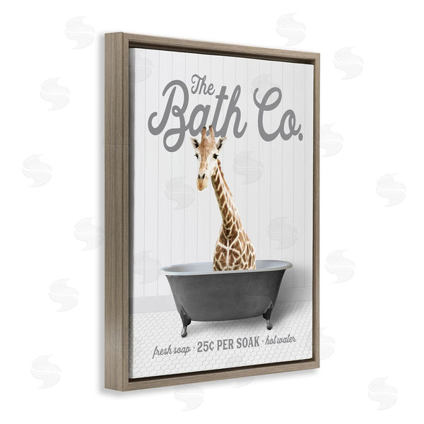 Stupell Industries Lettered And Lined | Giraffe Bathroom Tub Wall Art