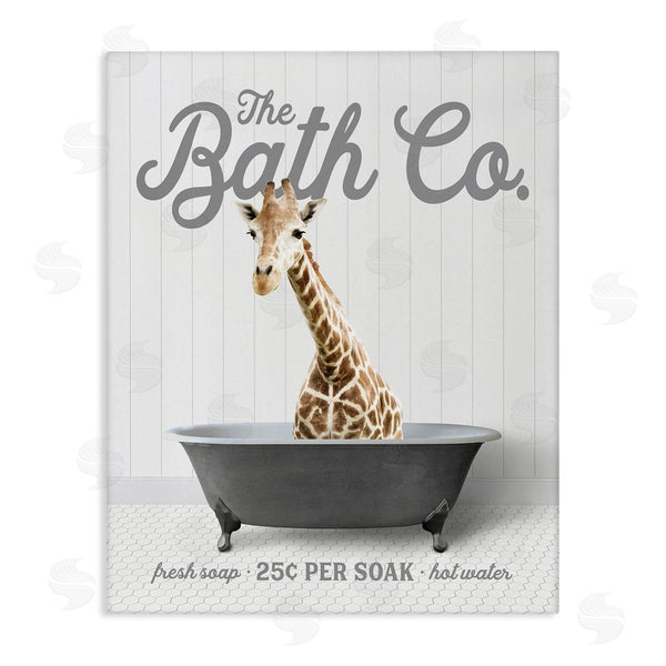 stupell industries Lettered and Lined | Giraffe Bathroom Tub Wall Art