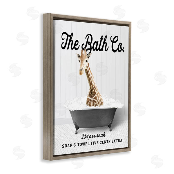 Stupell Industries Lettered And Lined | Giraffe Vintage Bubble Bath Wall Art