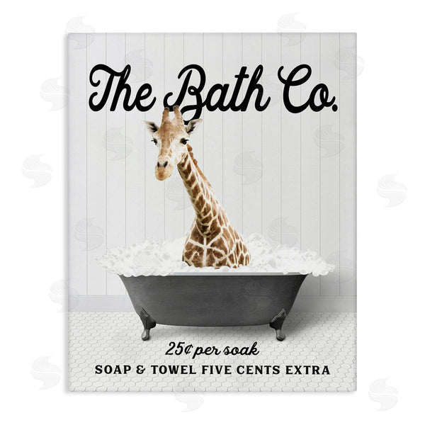 stupell industries Lettered and Lined | Giraffe Vintage Bubble Bath Wall Art