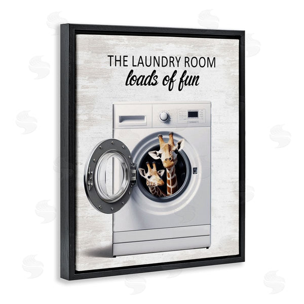 Stupell Industries Lettered And Lined | Giraffes & Laundry Load Wall Art