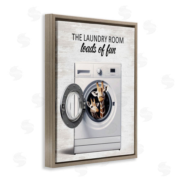 Stupell Industries Lettered And Lined | Giraffes & Laundry Load Wall Art