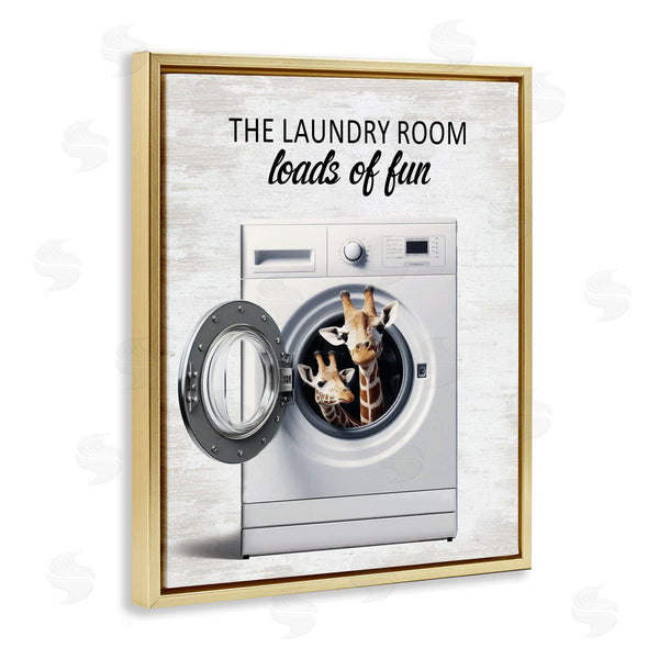 Stupell Industries Lettered And Lined | Giraffes & Laundry Load Wall Art