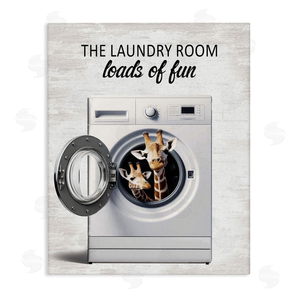 stupell industries Lettered and Lined | Giraffes & Laundry Load Wall Art