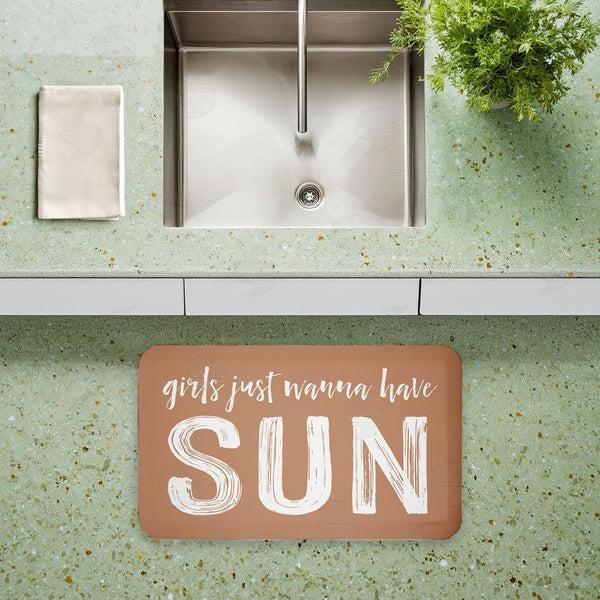 Stupell Industries Lettered And Lined | Girls Just Wanna Have Sun Anti-Fatigue Mat