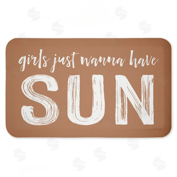 stupell industries Lettered and Lined | Girls Just Wanna Have Sun Anti-Fatigue Mat