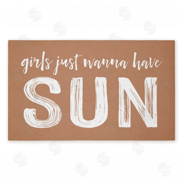 stupell industries Lettered and Lined | Girls Just Wanna Have Sun Non-Woven Door Mat