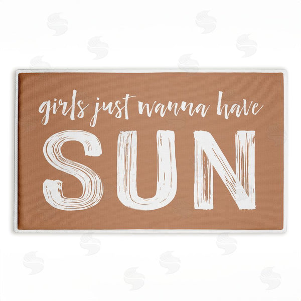 stupell industries Lettered and Lined | Girls Just Wanna Have Sun Plush Bath Mat