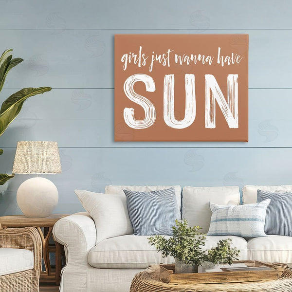 Stupell Industries Lettered And Lined | Girls Wanna Have Sun Brown Wall Art