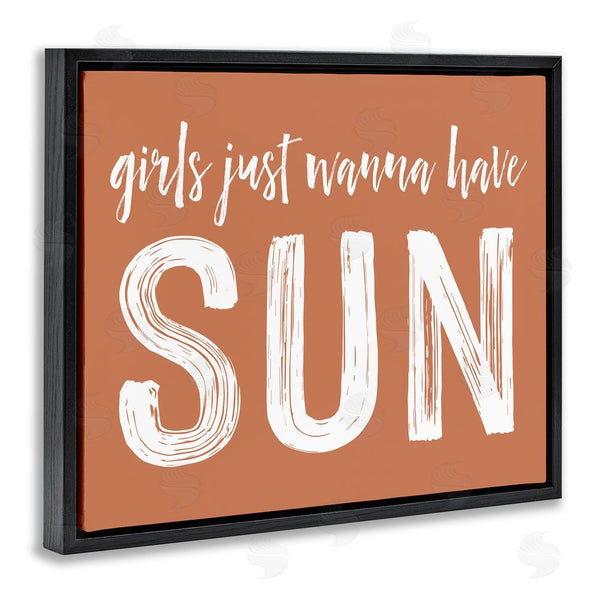 Stupell Industries Lettered And Lined | Girls Wanna Have Sun Brown Wall Art