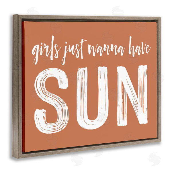 Stupell Industries Lettered And Lined | Girls Wanna Have Sun Brown Wall Art