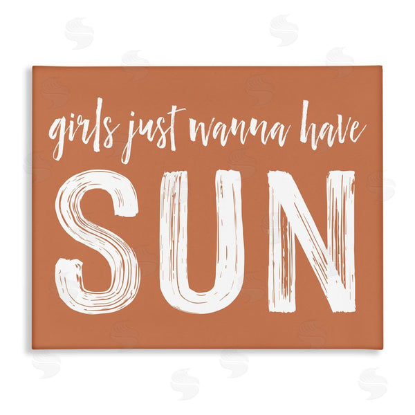 stupell industries Lettered and Lined | Girls Wanna Have Sun Brown Wall Art