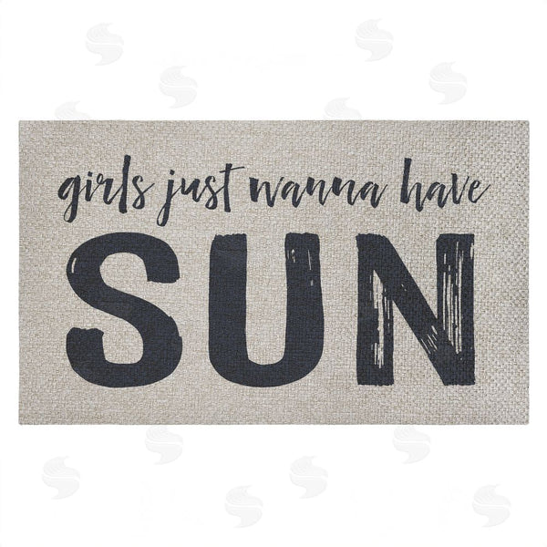 stupell industries Lettered and Lined | Girls Wanna Have Sun Faux Sisal Door Mat
