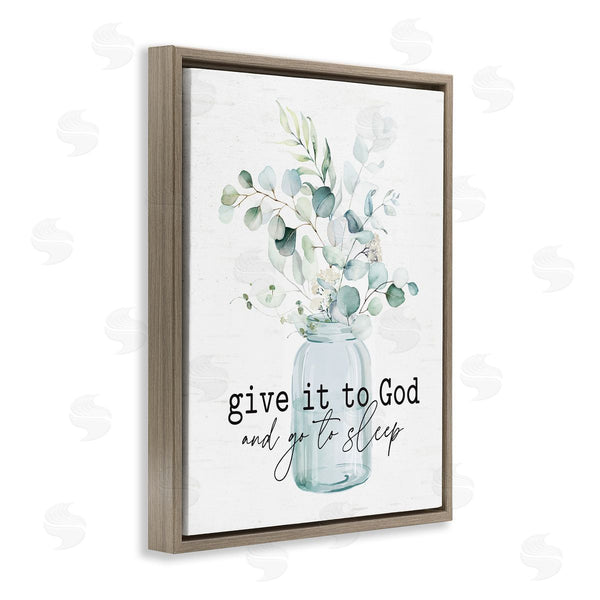 Stupell Industries Lettered And Lined | Give It To God Varied Botanical Plants Bouquet Wall Art