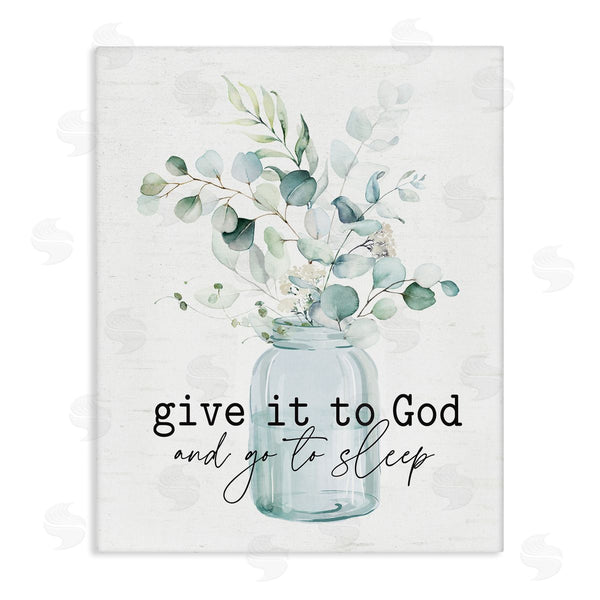 stupell industries Lettered and Lined | Give It To God Varied Botanical Plants Bouquet Wall Art