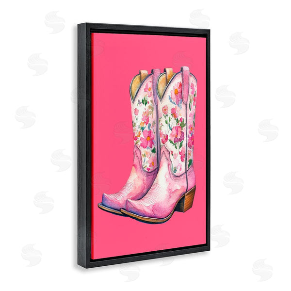 Stupell Industries Lettered And Lined | Glam Cowgirl Boots On Pink