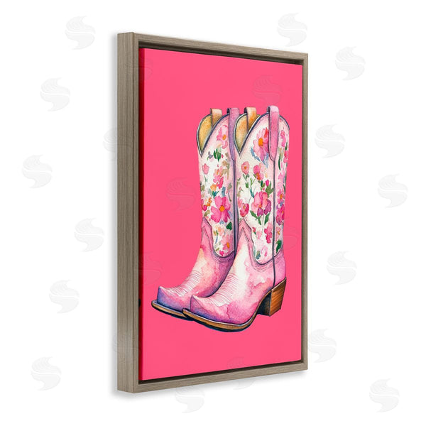 Stupell Industries Lettered And Lined | Glam Cowgirl Boots On Pink