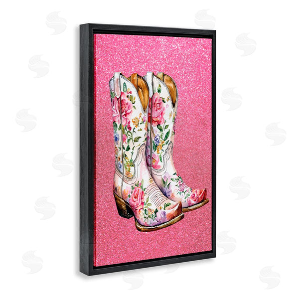 Stupell Industries Lettered And Lined | Gleaming Floral Cowgirl Boots