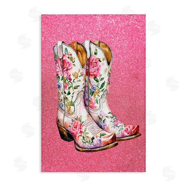 stupell industries Lettered and Lined | Gleaming Floral Cowgirl Boots