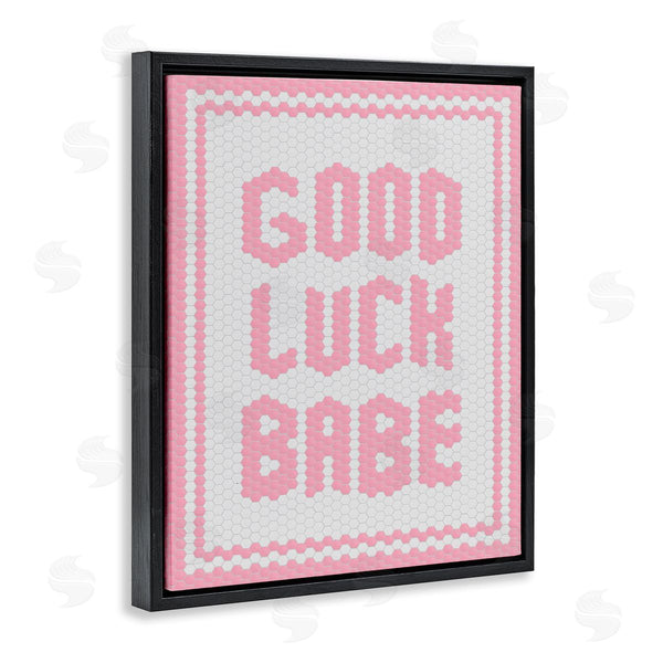 Stupell Industries Lettered And Lined | Good Luck Babe Pink Mosaic